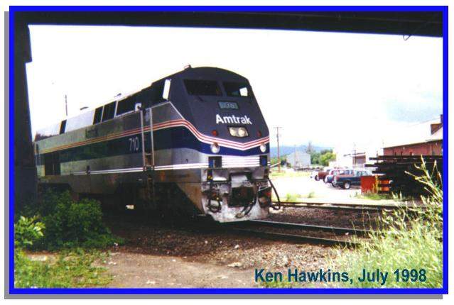 Photo of Amtrak 710 leaving Rutland, Vermont