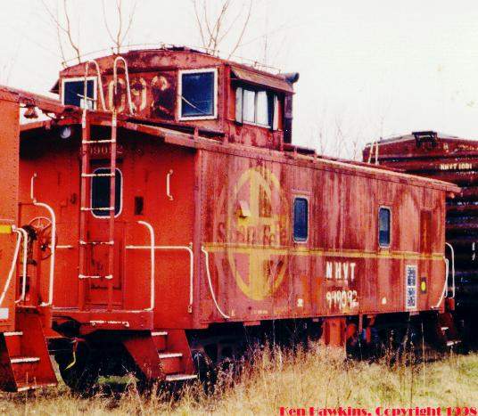 Photo of NHVT 999092 caboose in Whitefield, NH.
