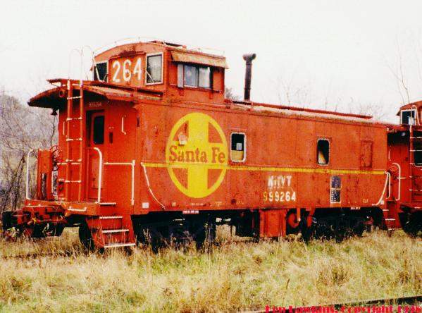 Photo of NHVT 999264 caboose in Whitefield, NH.