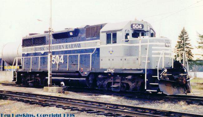 Photo of Quebec Southern Railway's 504 in Newport, VT.
