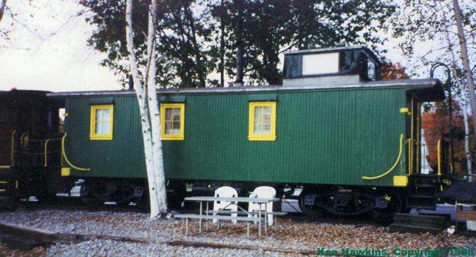 Photo of A Maine Central caboose at Meredith, NH.