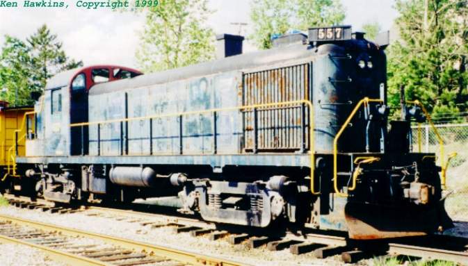 Photo of Winnipesaukee Railroad's 557 in Waterbury, CT.
