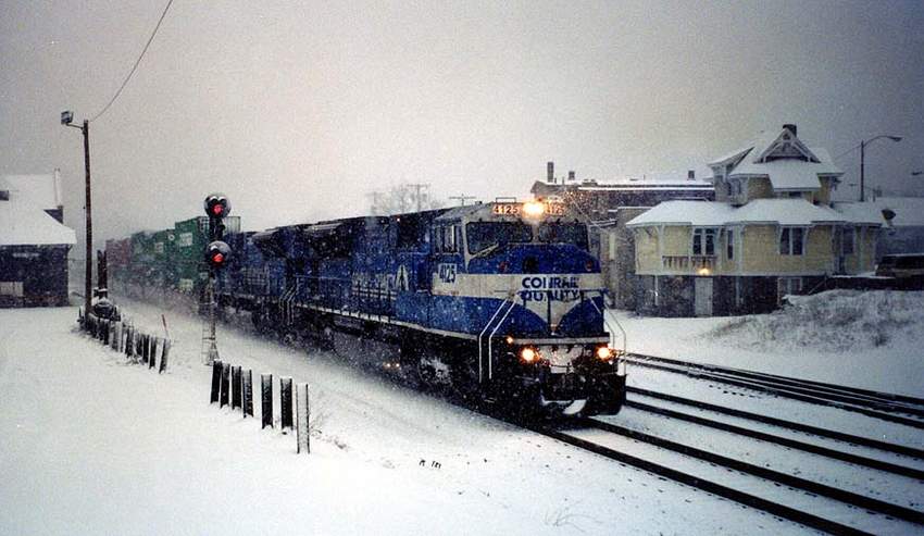 Photo of TV-6 blasts through Palmer, MA in the middle of a snowstorm.