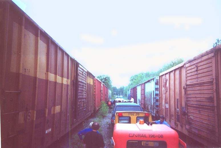 Photo of June 4, 2000 the 12th annual Hobo RR  trackcar weekend explores Coos Junction in