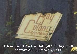 Photo of Old herald on BCLR tool car;  Millis (MA);  17 August 2000