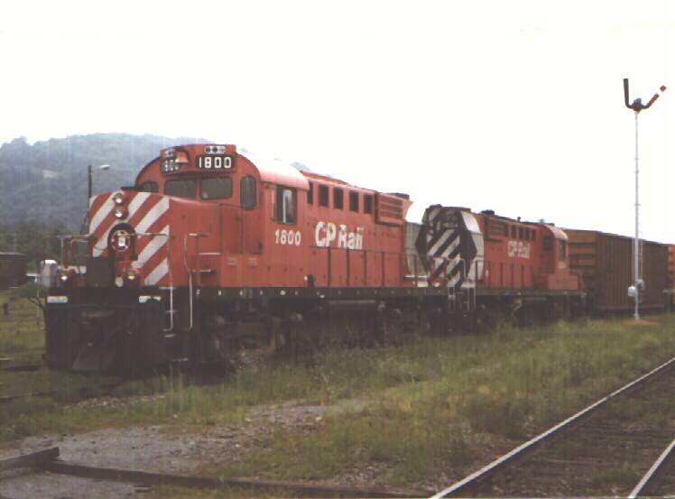 Photo of CP Rail RS-18's 1800, 1804 at St Johnsbury, VT July 20, 1981