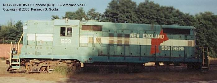 Photo of NEGS GP-18 #503;  Concord (NH);  09-September-2000;  right side view