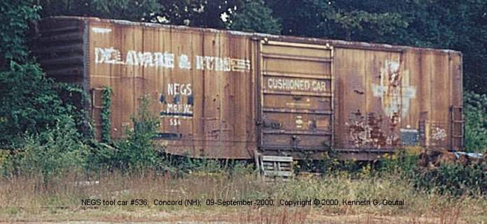 Photo of NEGS tool car #536;  Concord (NH);  09-September-2000