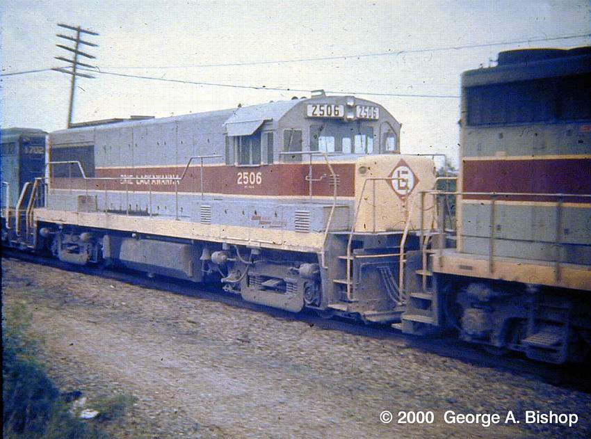 Photo of Erie Lackawanna GE U25b #2506 at Ayer, MA in August, 1970