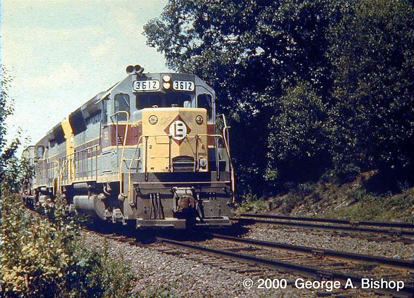 Photo of Erie Lackawanna SD45 #3612 at Walker Road in Shirley, MA in July, 1970