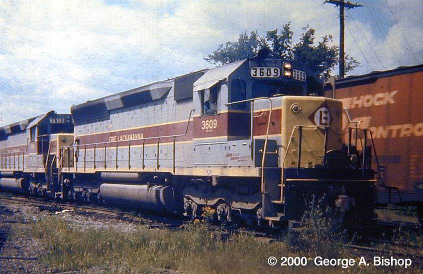Photo of Erie Lackawanna SD45 #3609 at Ayer, MA in July, 1970