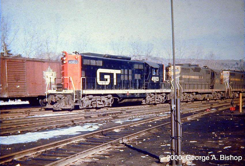 Photo of Grand Trunk GP9 #4903 at White River, VT in July, 1971
