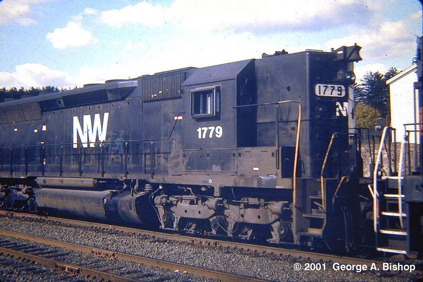 Photo of NW #1779 on coal train at Ayer, MA in Oct, 1987 by George A. Bishop