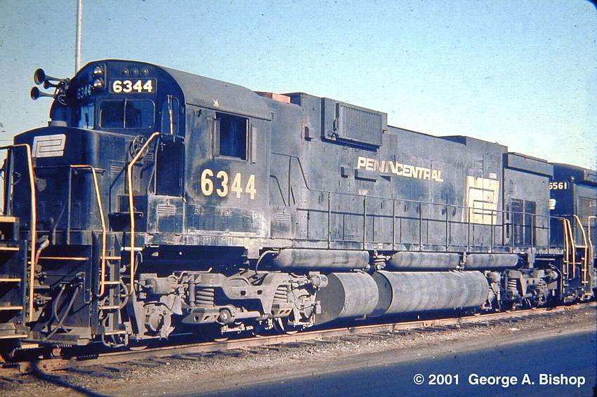 Photo of PC ALCO C636 #6344 at West Springfield, MA in Mar 1971 by George A. Bishop