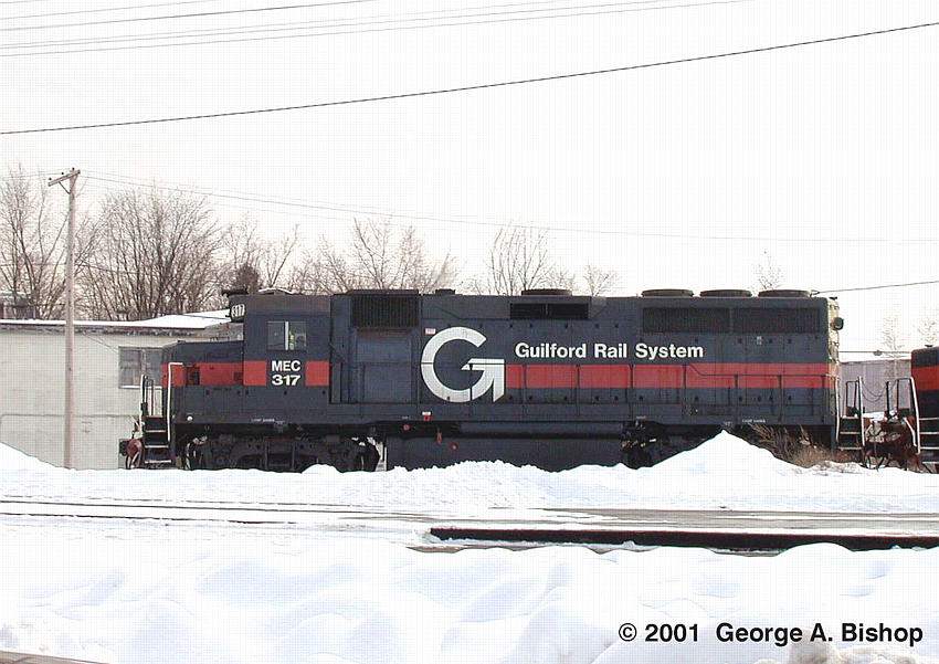 Photo of GRS Train EDLA GP40 #317 leading at Ayer, MA on 1/6/01 by George A. Bishop