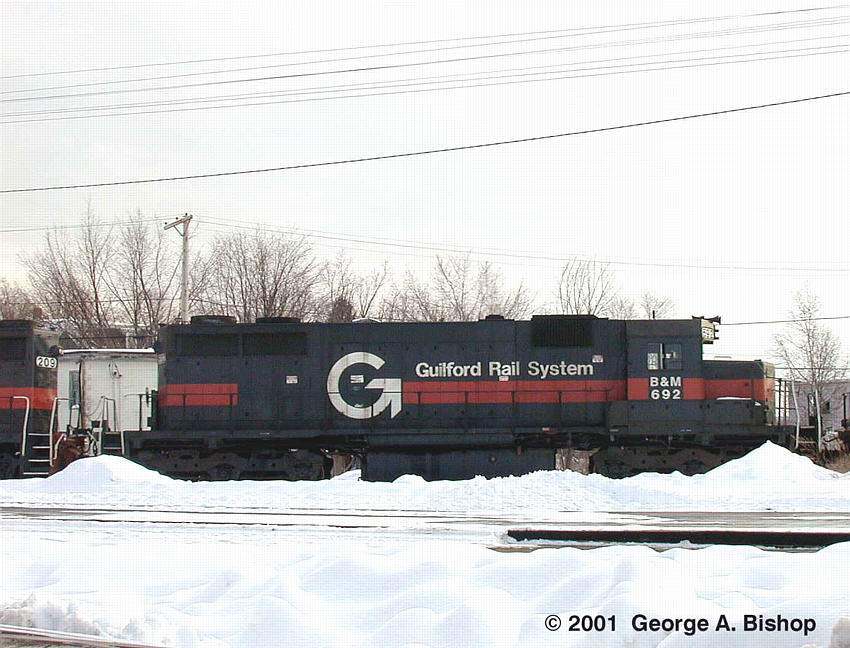 Photo of GRS Train EDLA SD39 #692 at Ayer, MA on 1/6/01 by George A. Bishop