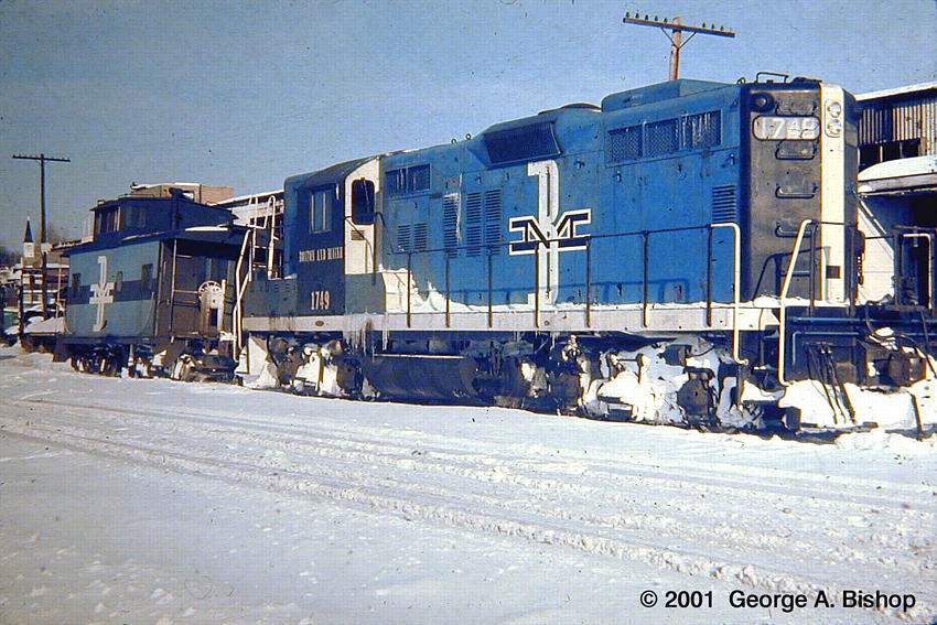 Photo of B&M GP-9 #1749 at Ayer, MA in Dec, 1970 by George A. Bishop