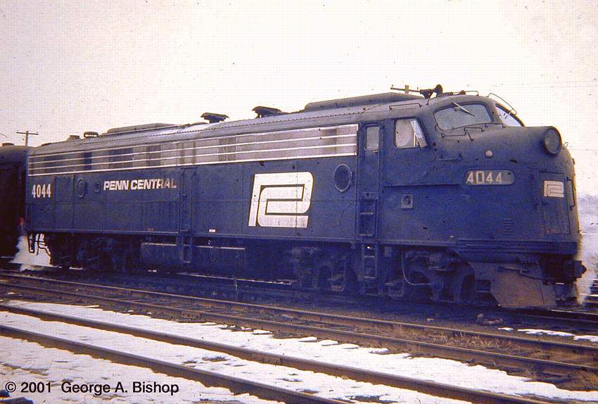 Photo of PC  E8 #4044 at Framingham, MA in March 1971 by George A. Bishop