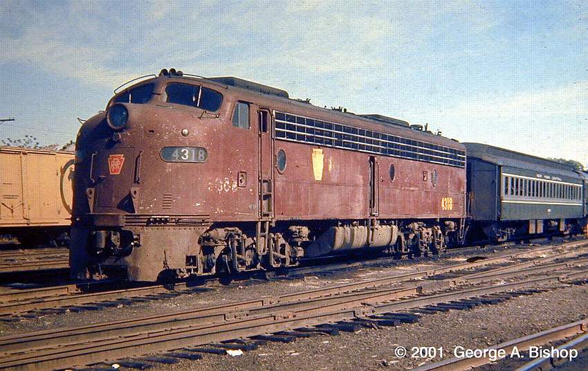 Photo of PRR  E8 #4318 at West Springfield, MA in May 1971 by George A. Bishop