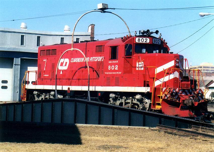 Photo of CLP 802 on the turntable in the Burlington Yard.