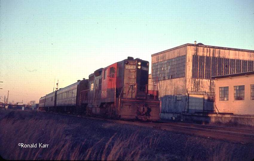 Photo of PC passenger train at Readville, MA, 1971