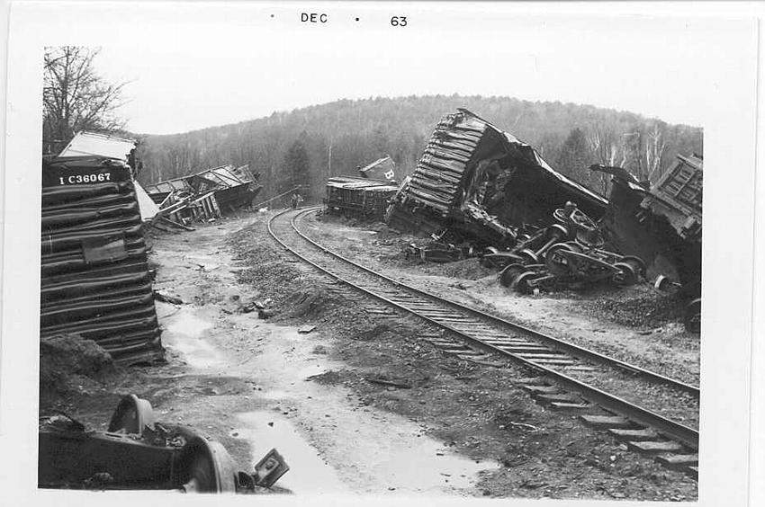 Photo of B&M derailement at Royalston, MA  1963