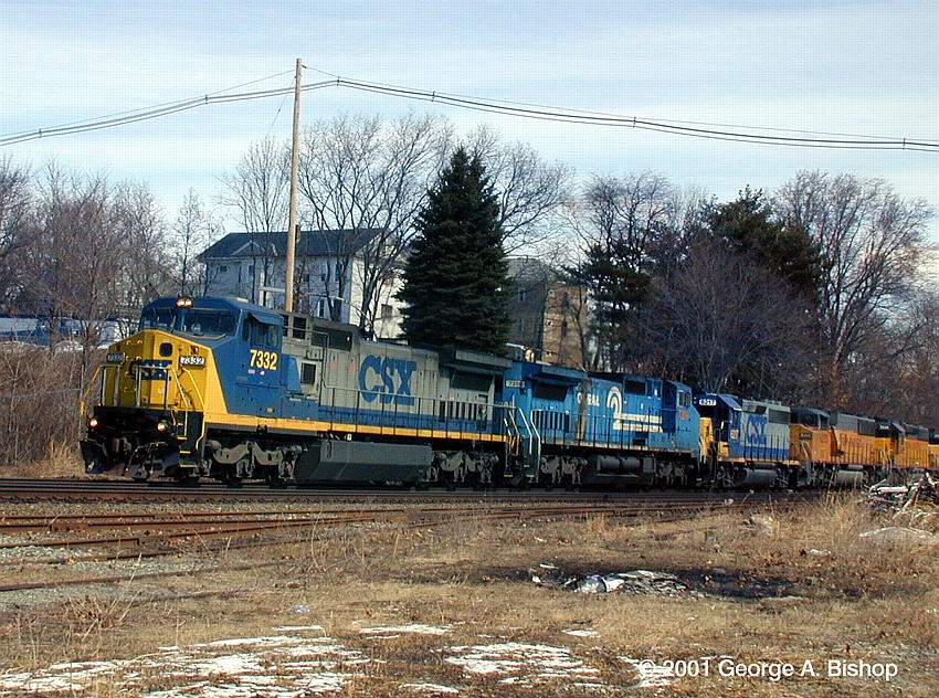 Photo of CSX Q-247 at Worcester 3-28-01 by George A. Bishop (WFPT - Consultant)