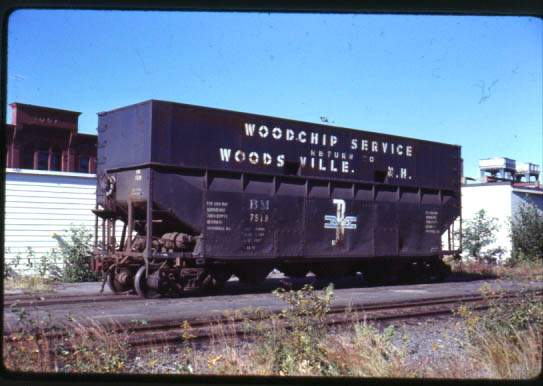 Photo of B&M woodchip car @ Woodsville N.H.  Sept 1971