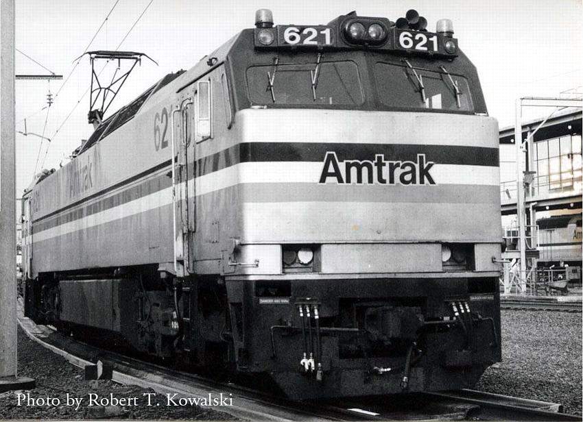 Photo of Amtrak electric #621 at New Haven,  Ct. Oct.  1994