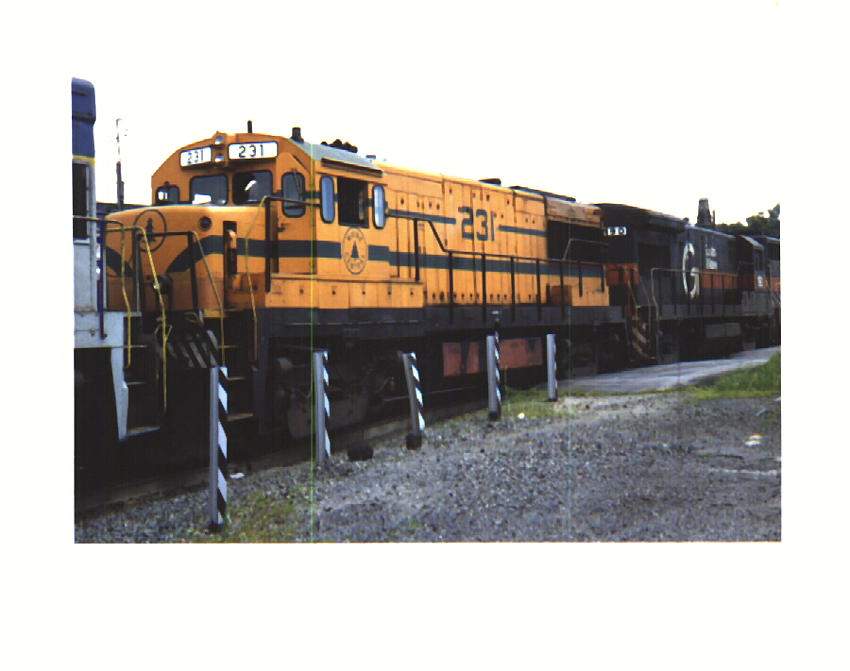 Photo of Maine Central U25B 231 at Ayer, MA, in July, 1986
