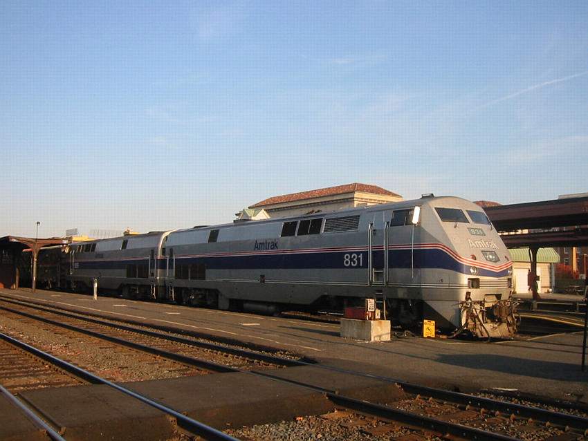 Photo of Amtrak 831 and 809 at Springfield Mass
