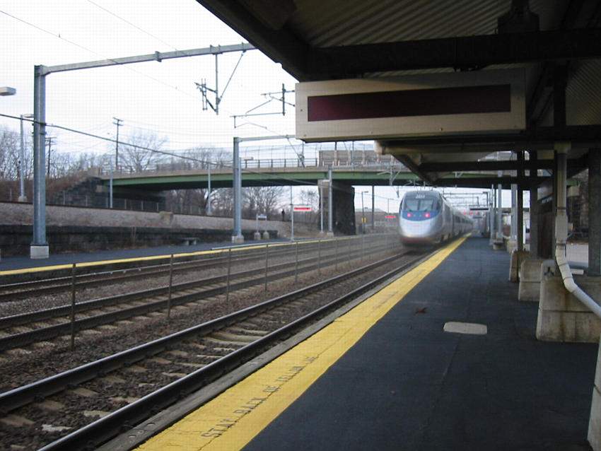 Photo of An Acela passes through Readville at a good clip :-)