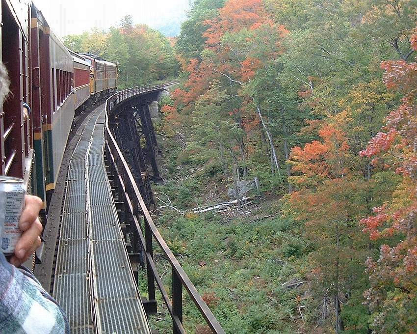 Photo of Conway Scenic heads over the Frankenstein Trestle