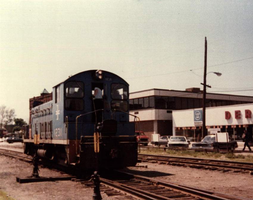 Photo of B&M local freight crew returns from lunch in Keene, NH 1980