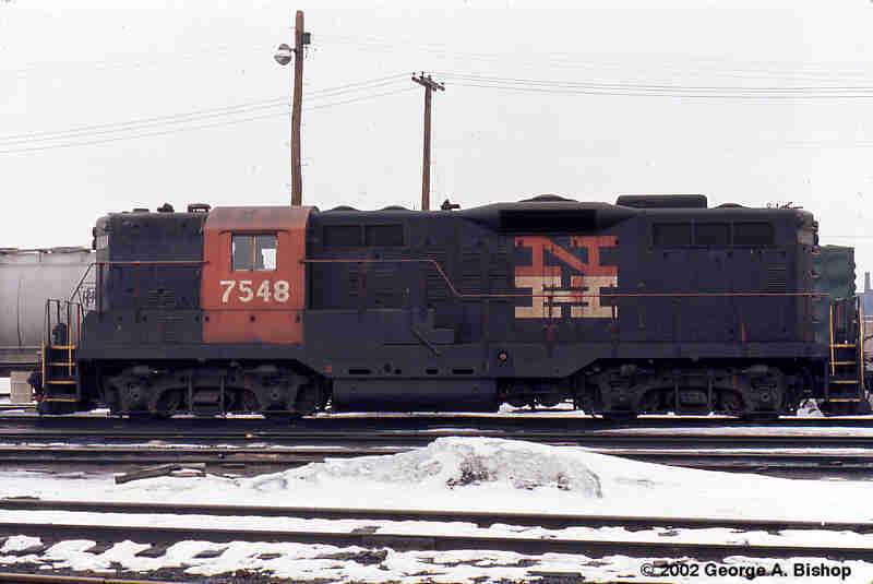 Photo of Ex New Haven GP-9 at now P&W Engine House 3/71 by George A. Bishop (WFPT)
