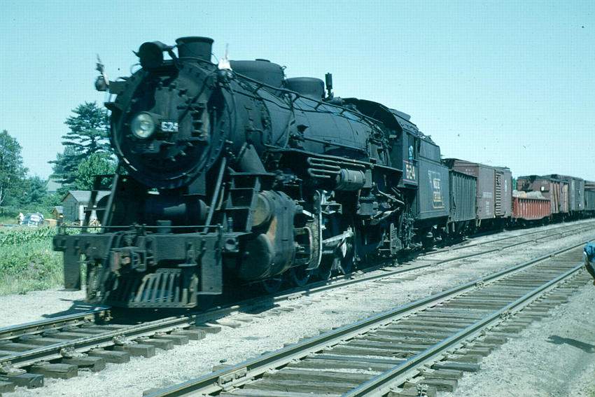 Photo of Maine Central 2-8-2 #624 at Brunswick, Maine