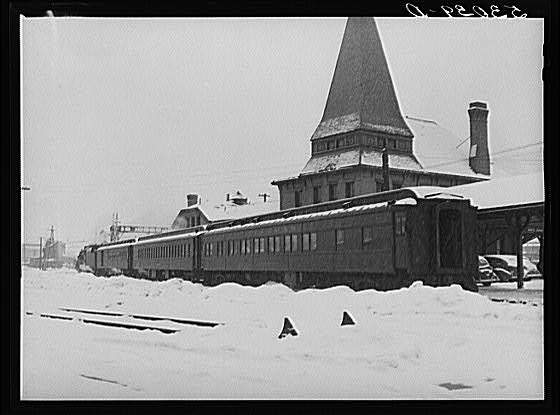 Photo of North Adams Station During a Blizzard