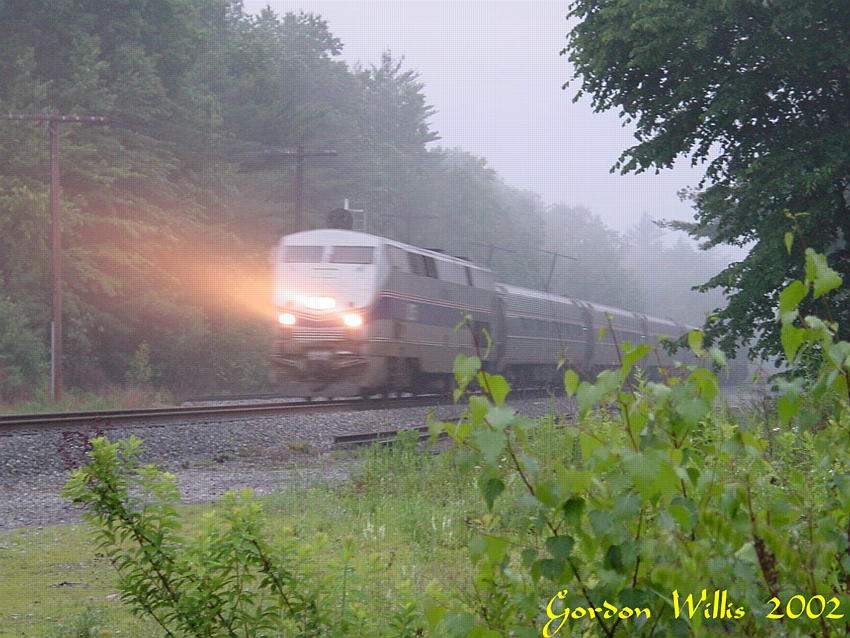 Photo of Downeaster in the fog at Rockingham Jct. NH