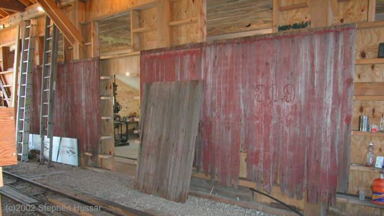 Photo of ancient siding of boxcar 309