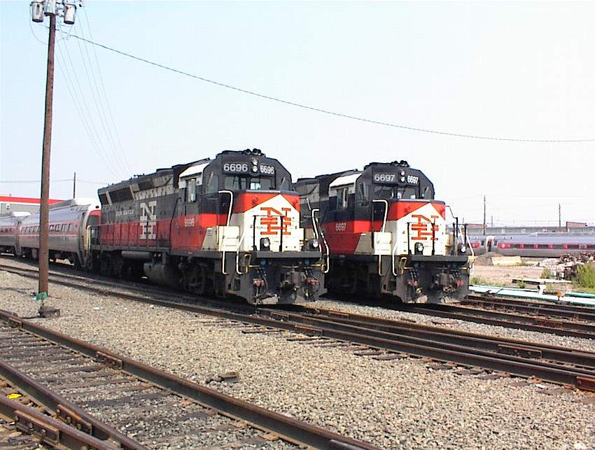 Photo of Locomotives #6696 & #6697 at rest