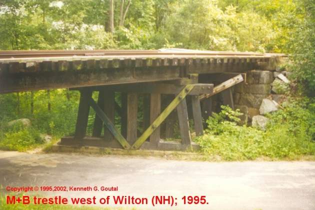 Photo of Timber trestle over road, Wilton (NH), Summer, 1995.