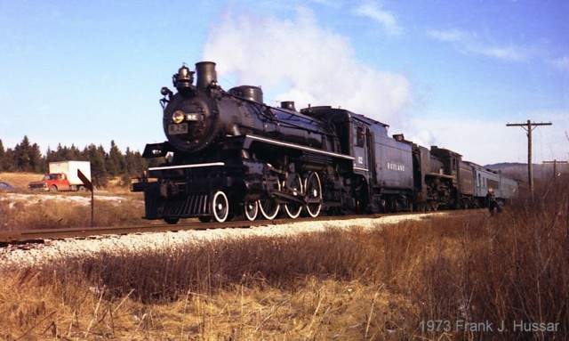 Photo of 2 Steamtown ex-CP pacifics north of Ludlow, VT 1973