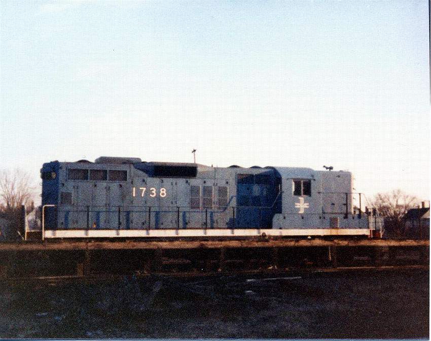 Photo of B&M 1738 at Dover, NH yard 1981