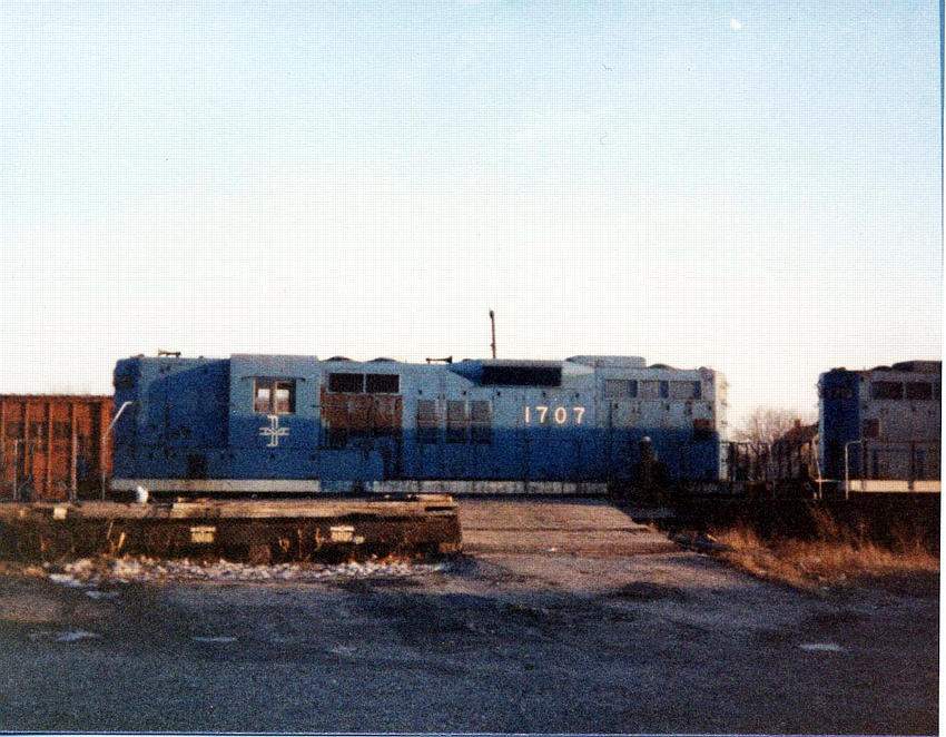 Photo of B&M 1707 at Dover, NH yard 1981