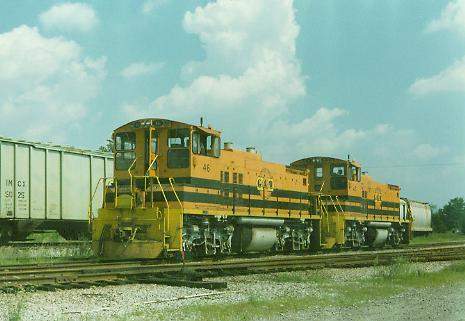 Photo of G&W MP15DC's #45 & 46 switching at P&L Jct, NY.