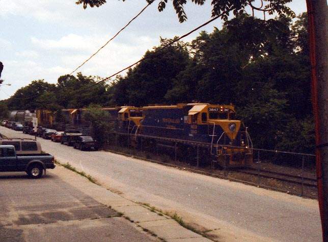 Photo of NECR NB 3851, 3847, 3852 &  3844 Exiting Willimantic Yard