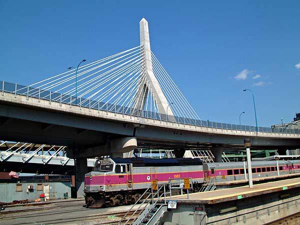 Photo of MBTA and Zakim Bridge