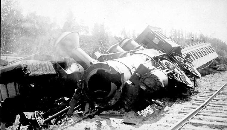 Photo of Unknown Train Wreck, Probably B&M