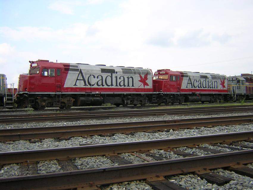 Photo of Acadian F40s #311 and #293 stored at Derby