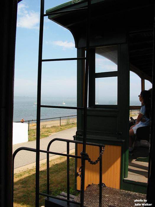 Photo of Looking out to Casco Bay from Inside Caboose